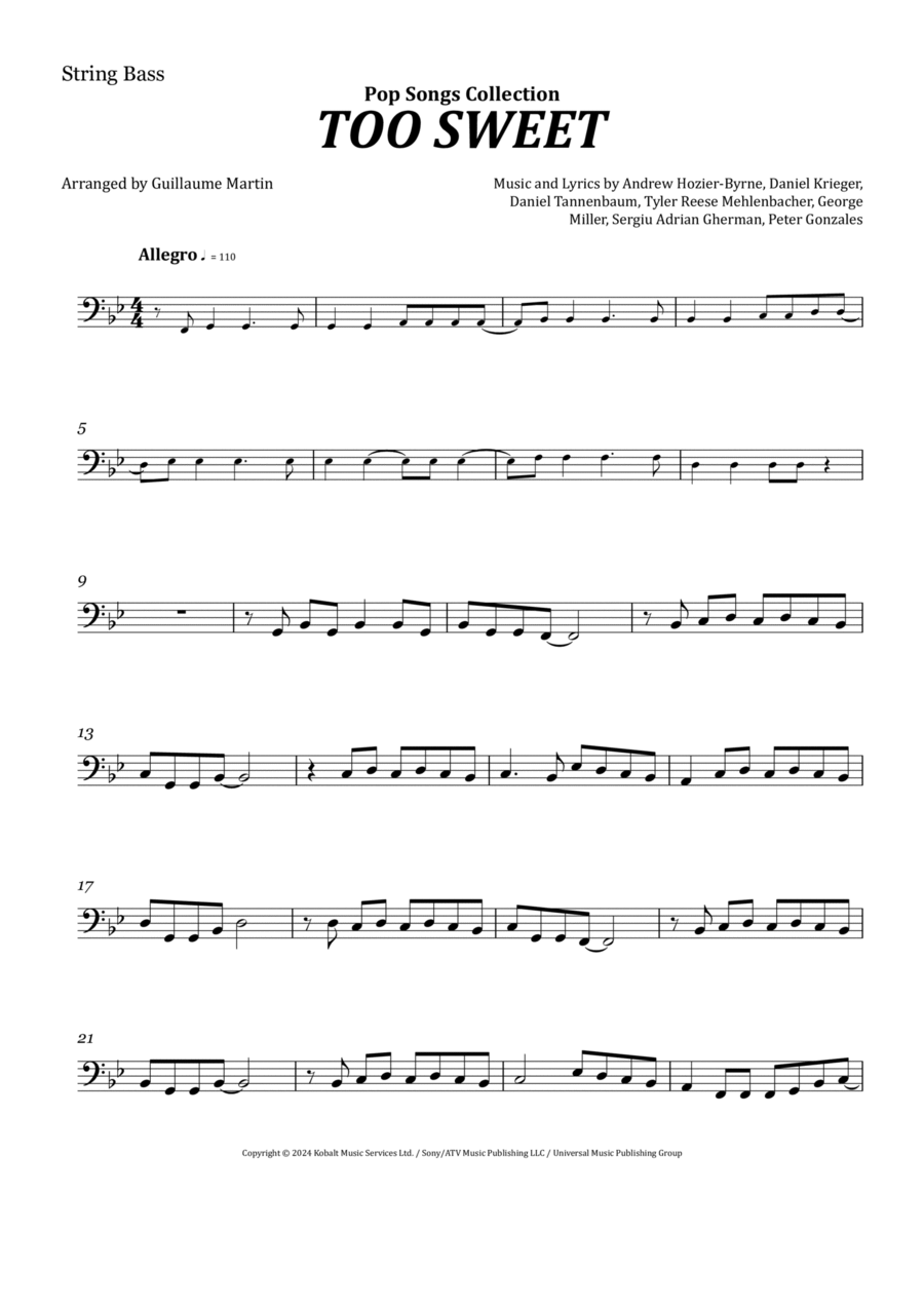 Too Sweet Double Bass scores gallery preview page 1