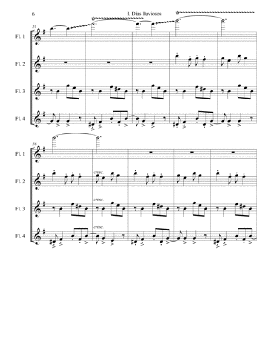 Días lluviosos Flute Solo scores gallery preview page 6