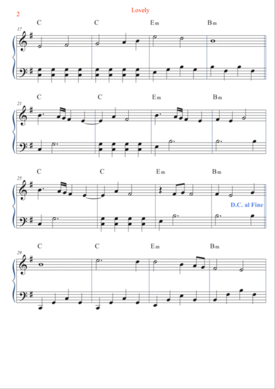 Lovely Easy Piano scores gallery preview page 2