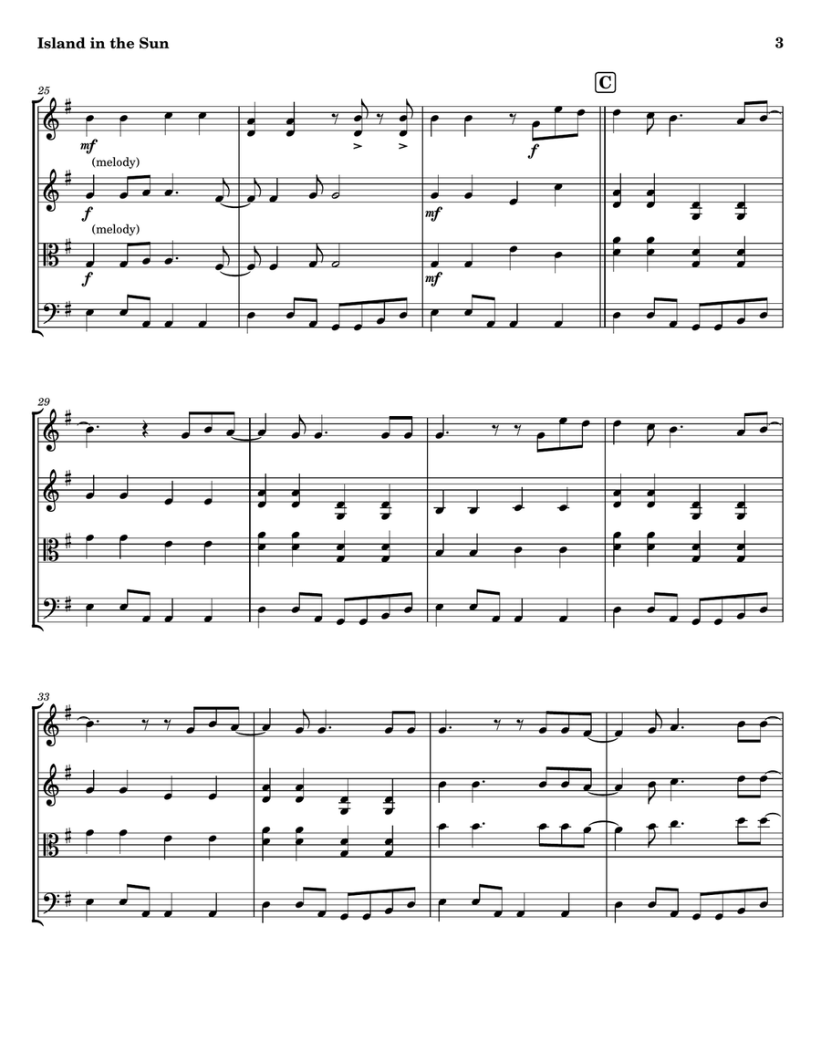 Island In The Sun String Trio scores gallery preview page 3