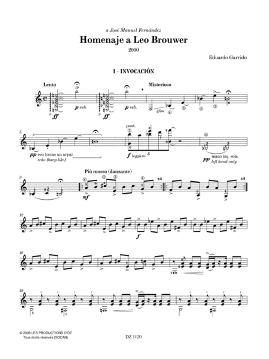 Homenaje a Leo Brouwer Classical Guitar scores gallery preview page 3