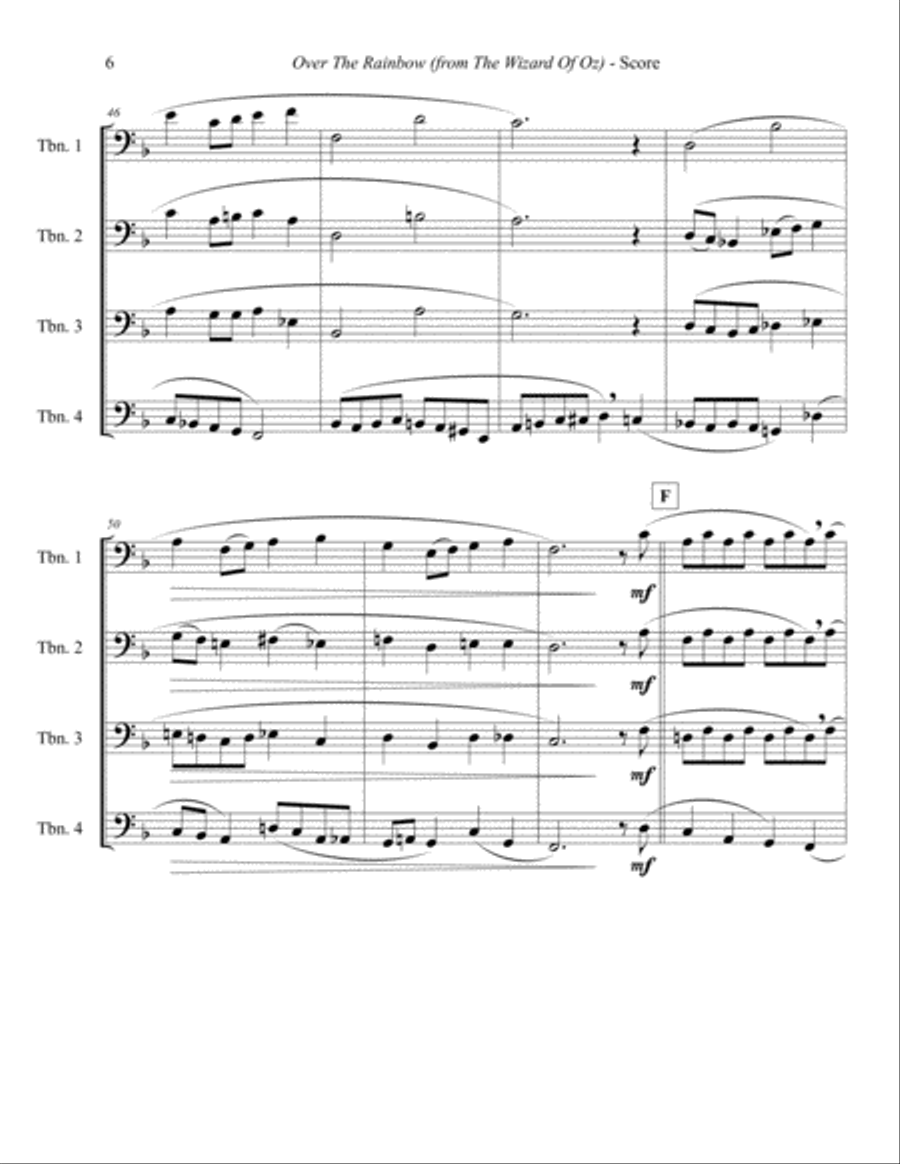 Over The Rainbow (from The Wizard Of Oz) Brass Quartet scores gallery preview page 6