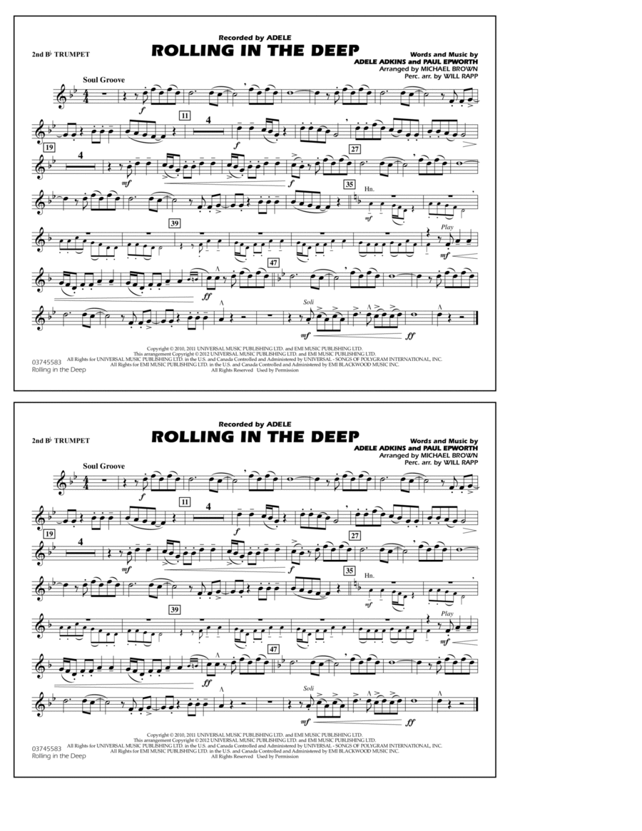 Rolling In The Deep - 2nd Bb Trumpet