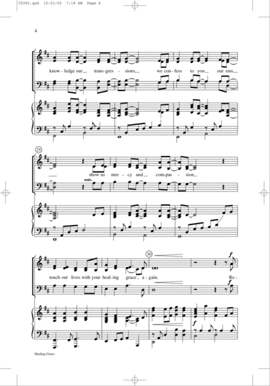 Healing Grace 4-Part scores gallery preview page 4