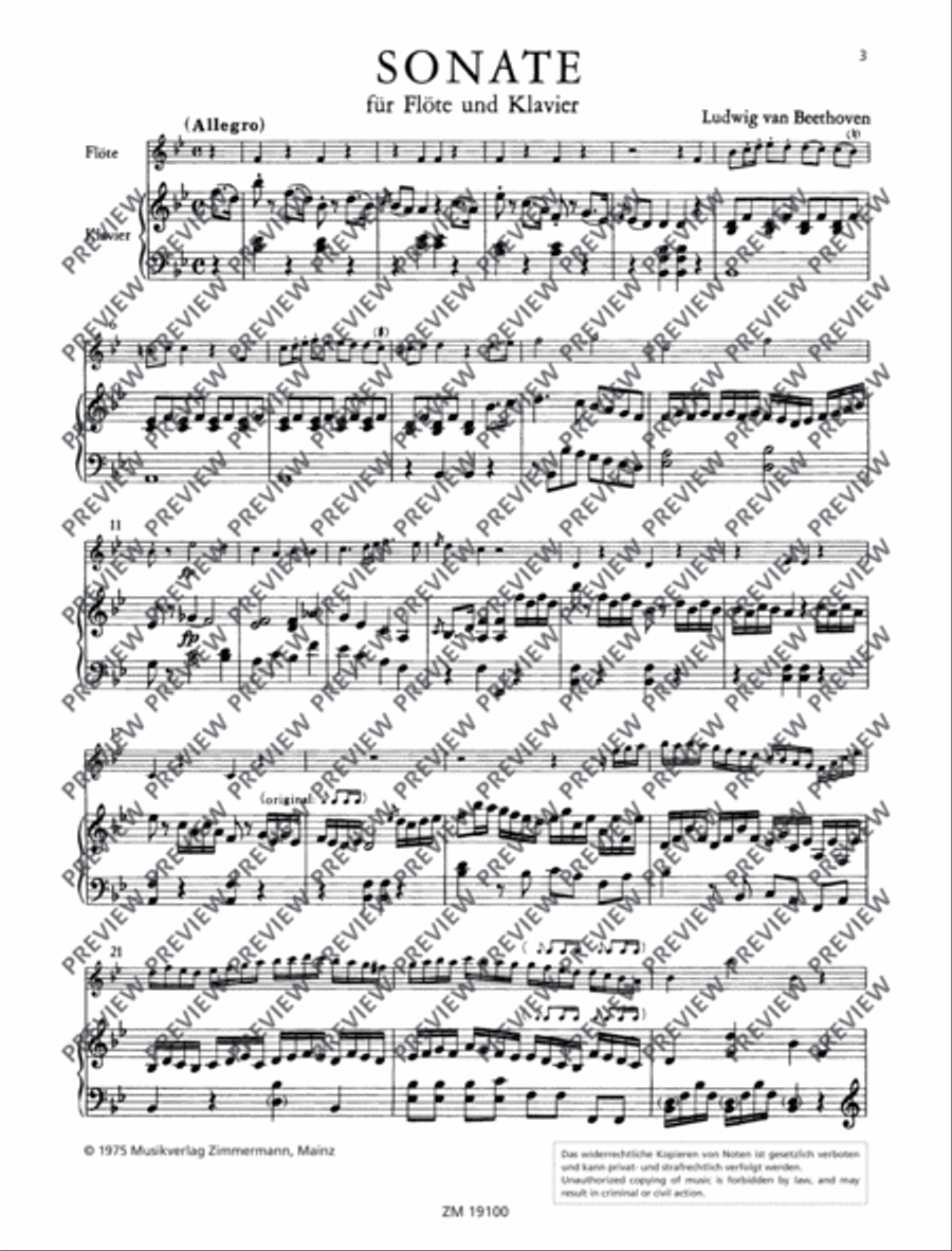Sonata Flute Solo scores gallery preview page 4