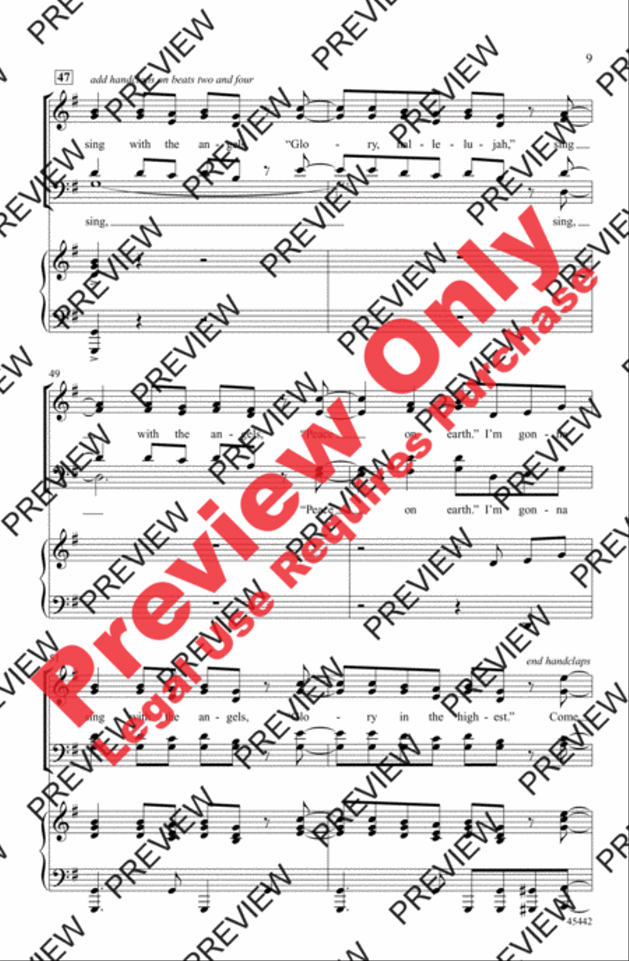 Sing with the Angels 4-Part scores gallery preview page 9