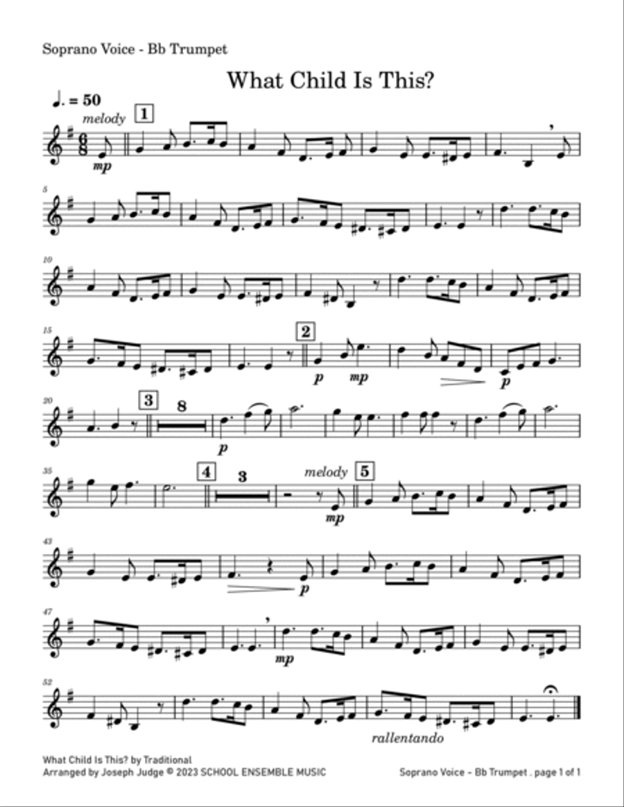 What Child Is This for Brass Quartet in Schools Brass Quartet scores gallery preview page 6