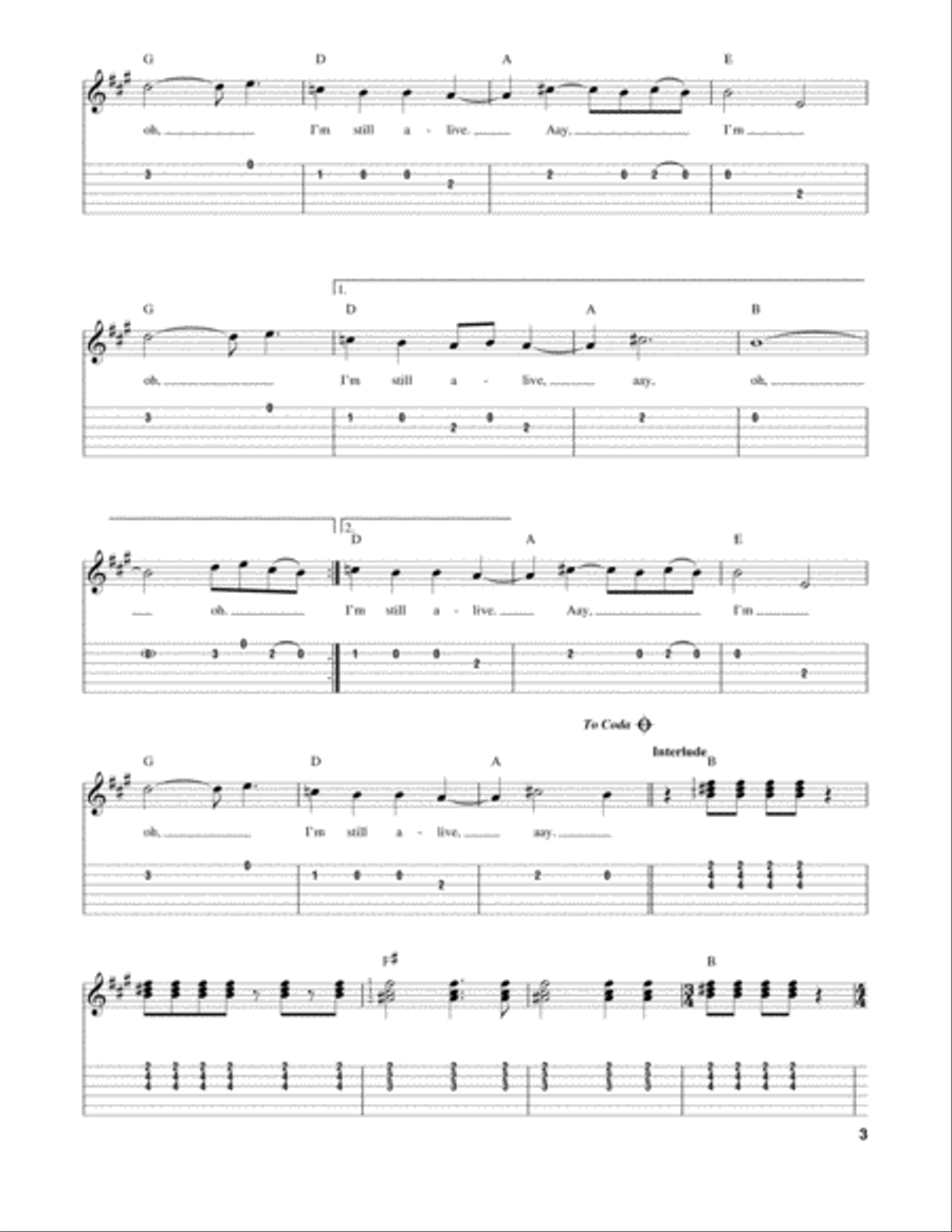 Alive Acoustic Guitar scores gallery preview page 3