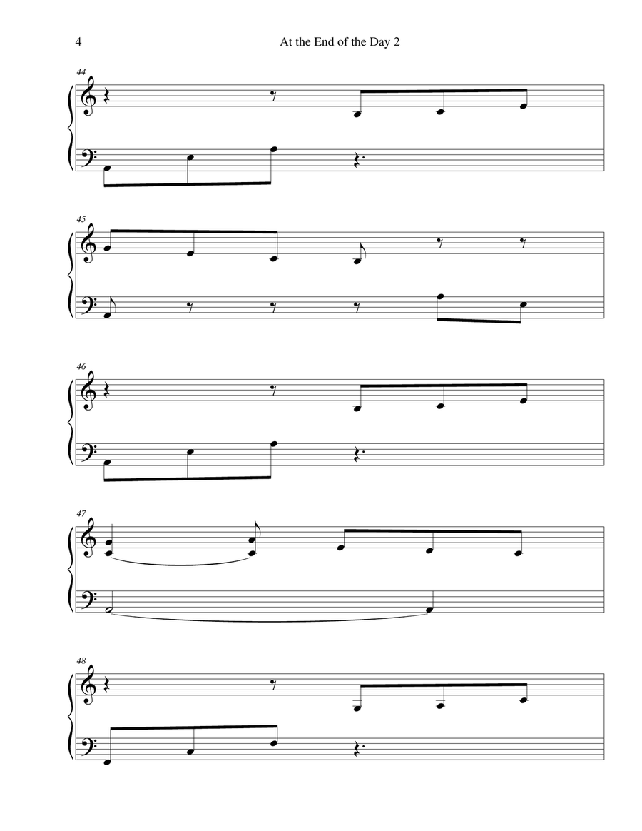 At the End of the Day Piano Solo scores gallery preview page 4