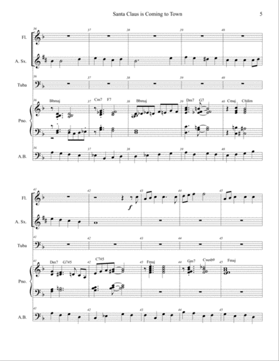 Santa Claus Is Comin' To Town Small Ensemble scores gallery preview page 5
