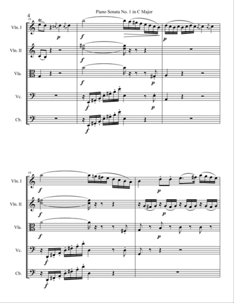Piano Sonata No. 1 String Orchestra scores gallery preview page 4
