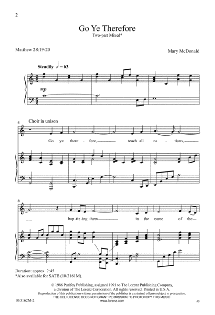 Go Ye, Therefore 2-Part scores gallery preview page 2