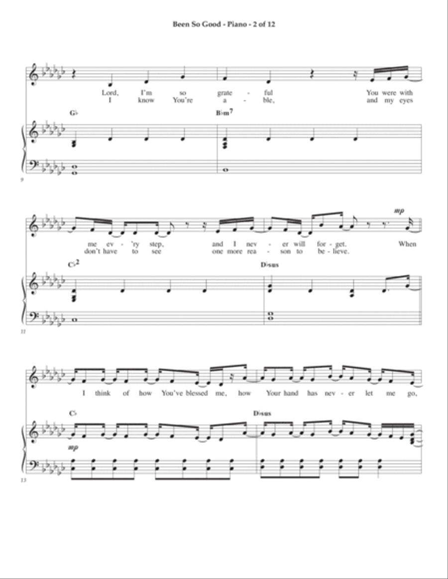 Been So Good Piano, Vocal, Guitar scores gallery preview page 2