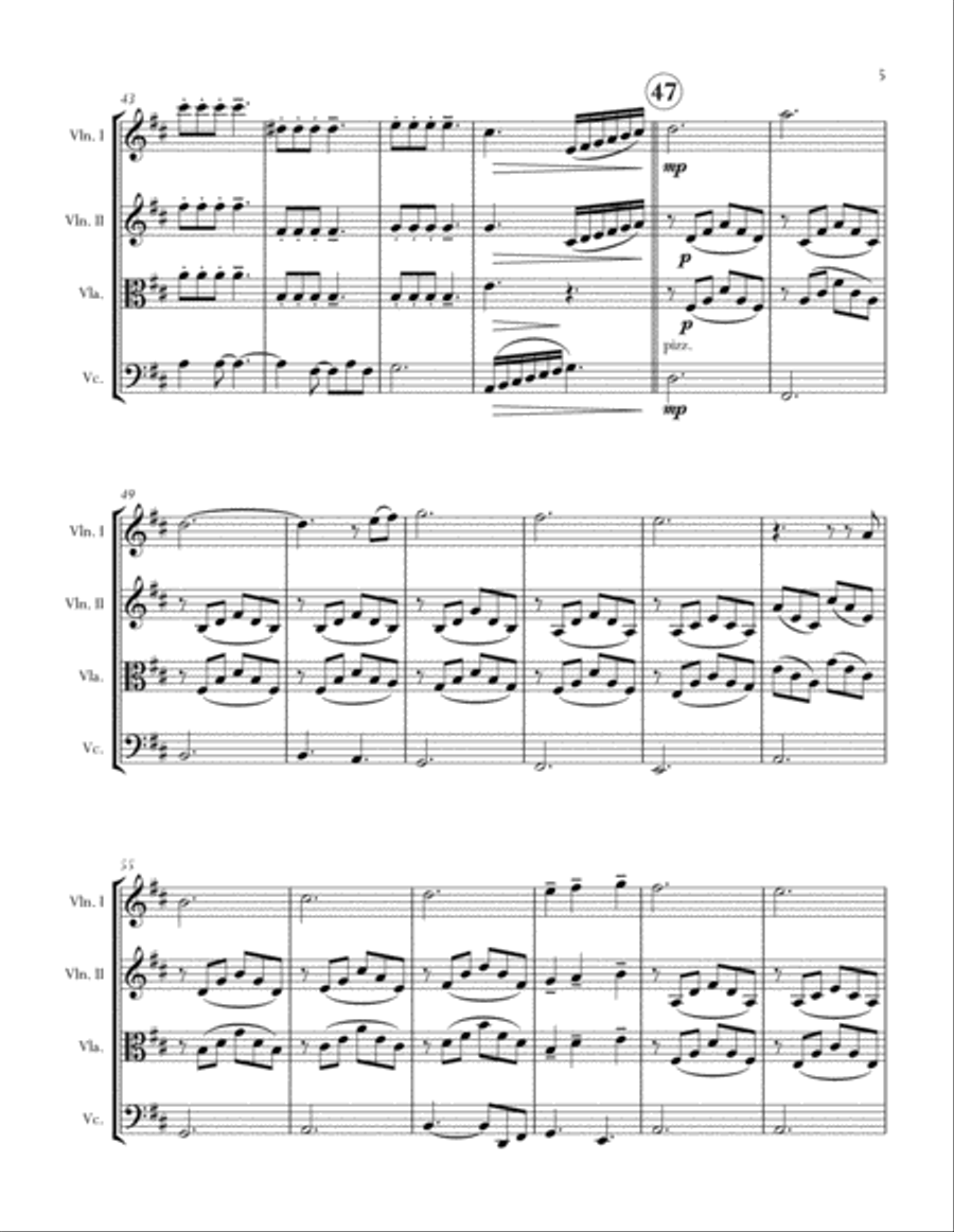 Can't Help Falling In Love String Quartet scores gallery preview page 5