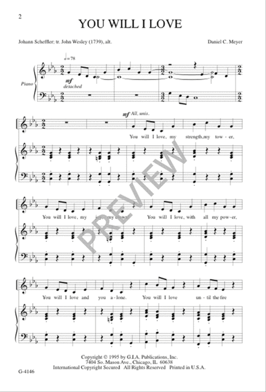 You Will I Love 3-Part scores gallery preview page 1