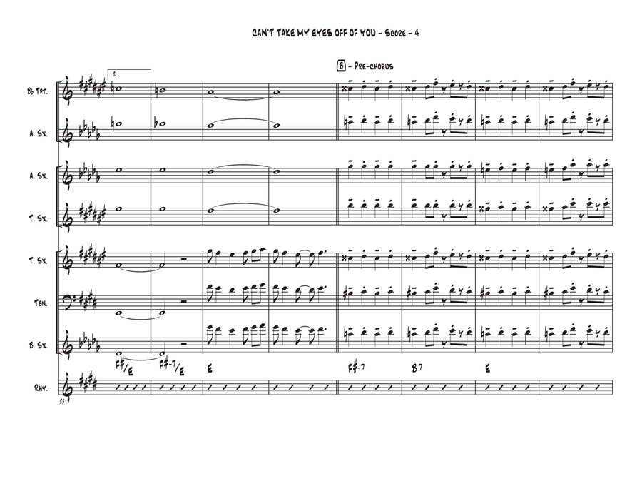 Can't Take My Eyes Off Of You Tenor Saxophone scores gallery preview page 4
