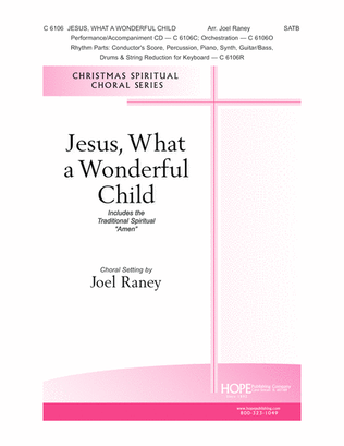 Book cover for Jesus, What a Wonderful Child with Amen