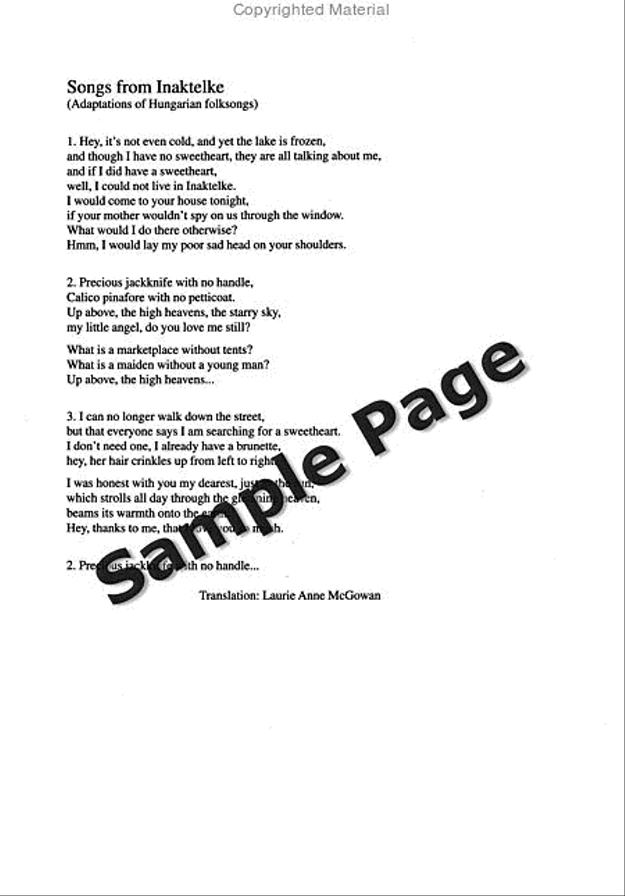 Inaktelki Nóták/Songs from Inaktelke 2-Part scores gallery preview page 5