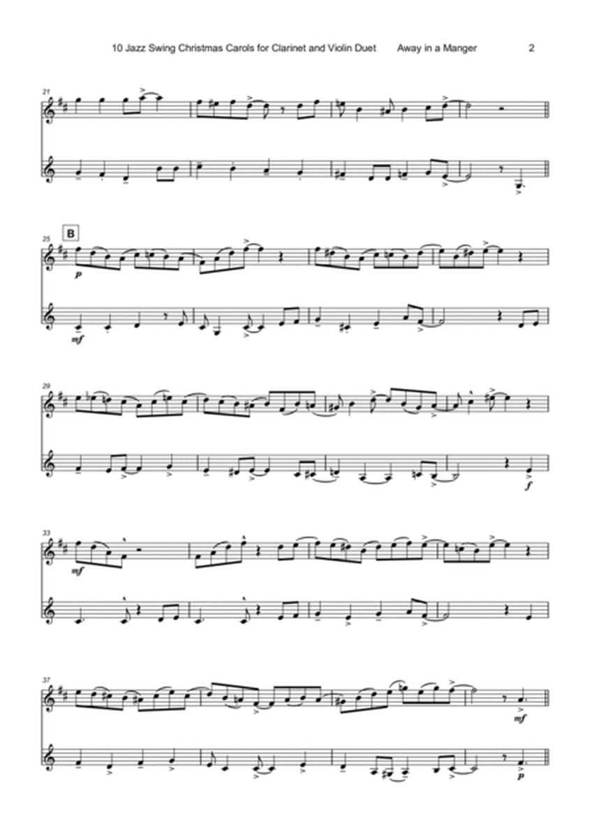 10 Jazz Swing Carols for Clarinet and Violin Duet