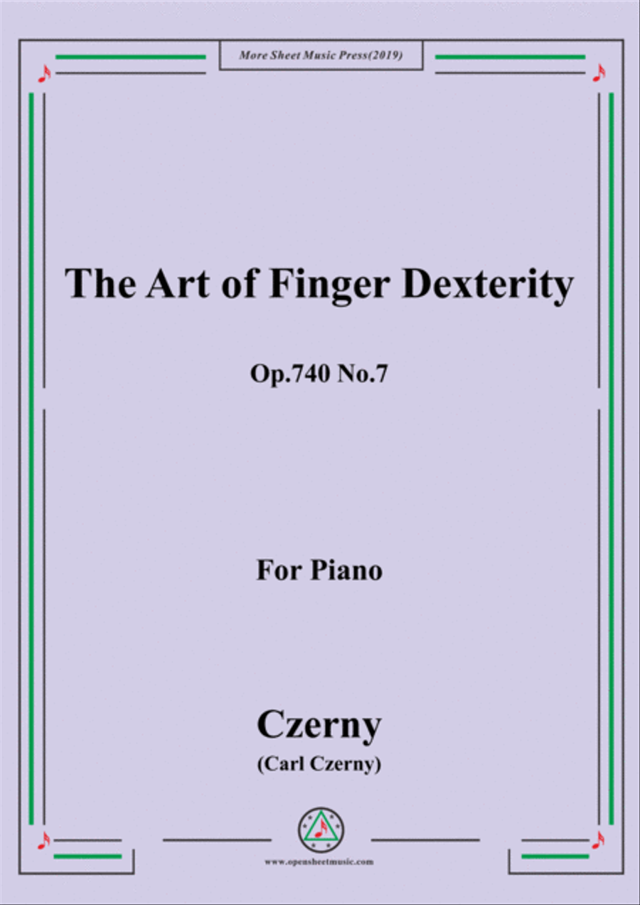 Czerny-The Art of Finger Dexterity,Op.740 No.7,for Piano Piano Solo scores gallery preview page 1