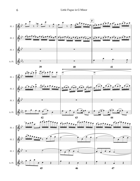 Little Fugue in G minor (for Flute Quartet) image number null