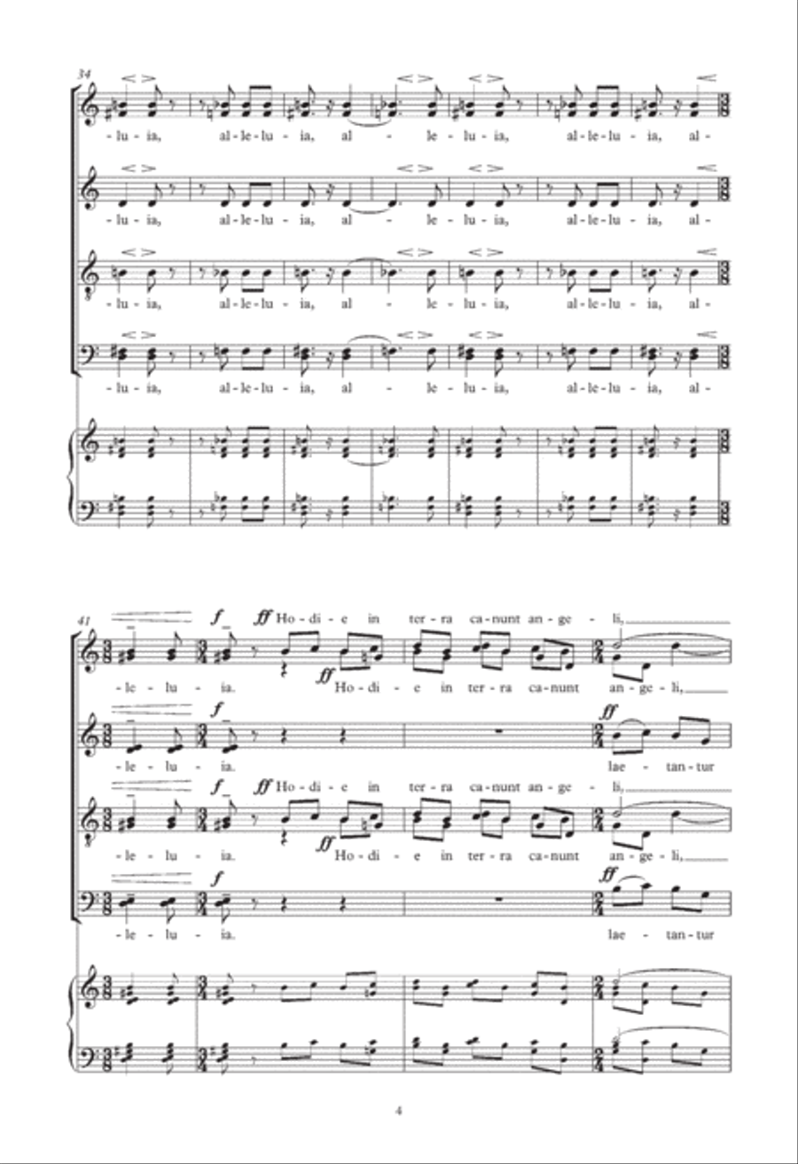 Hodie Christus Natus Est 4-Part scores gallery preview page 4