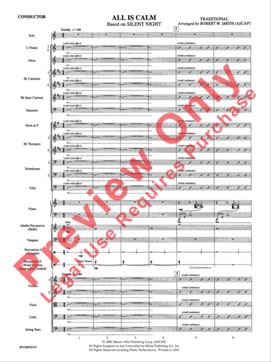All Is Calm (Based on Silent Night) Full Orchestra scores gallery preview page 4