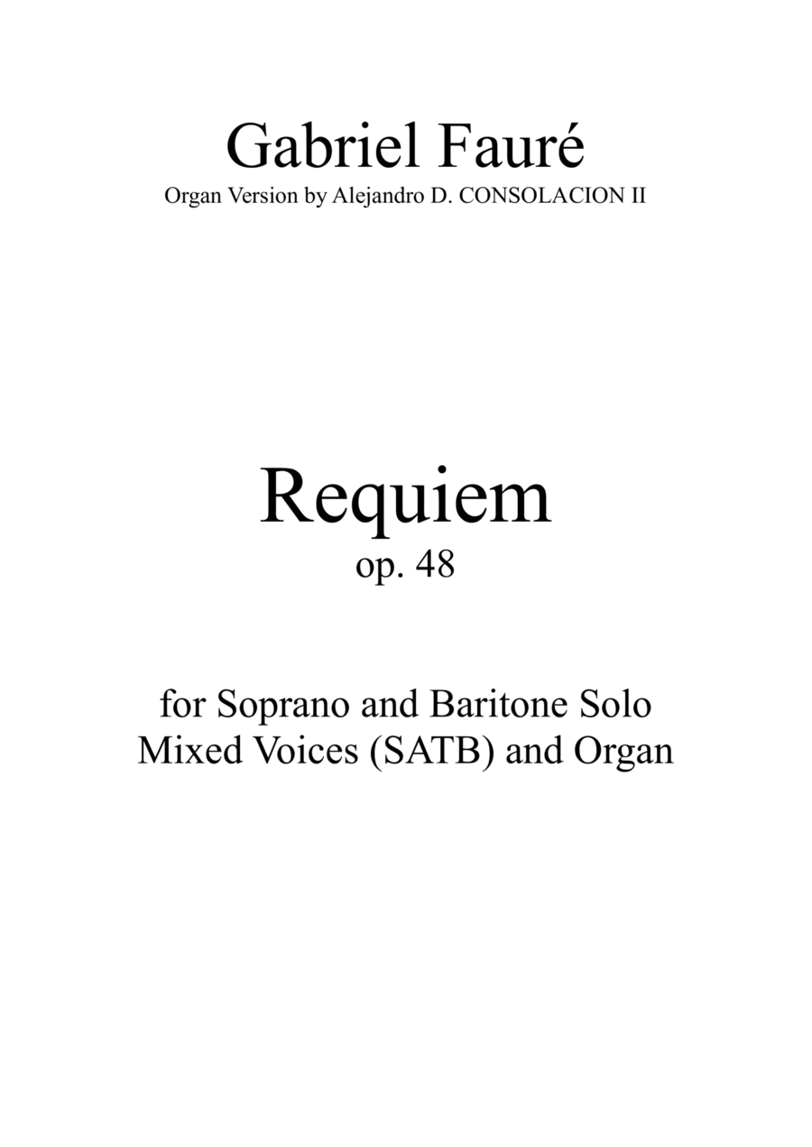 Requiem Op. 48 (Version for Soprano and Baritone solo, Mixed voices and Organ) Choir scores gallery preview page 1