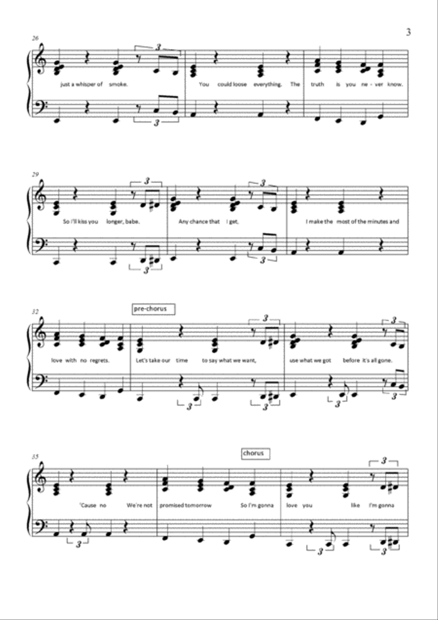 Like I'm Gonna Lose You Like I'm Gonna Lose You Piano Solo scores gallery preview page 3
