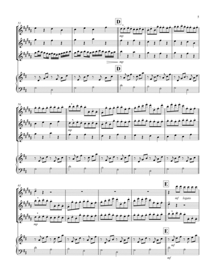 Canon in D (Pachelbel) (D) (Baritone Saxophone Trio, Keyboard)