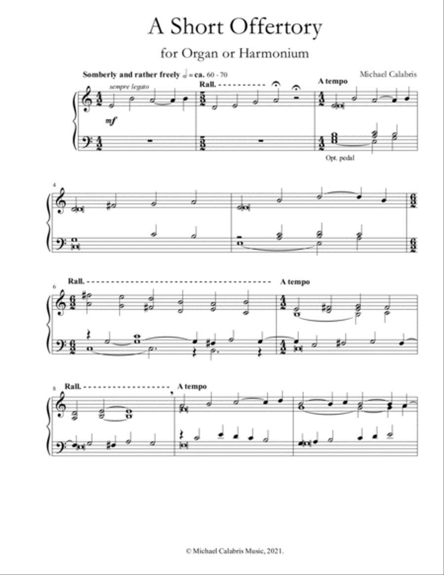 A Short Offertory (for Organ or Harmonium)
