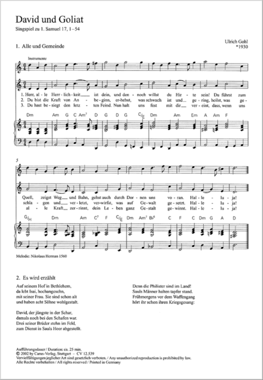 David und Goliat Children's Choir scores gallery preview page 2
