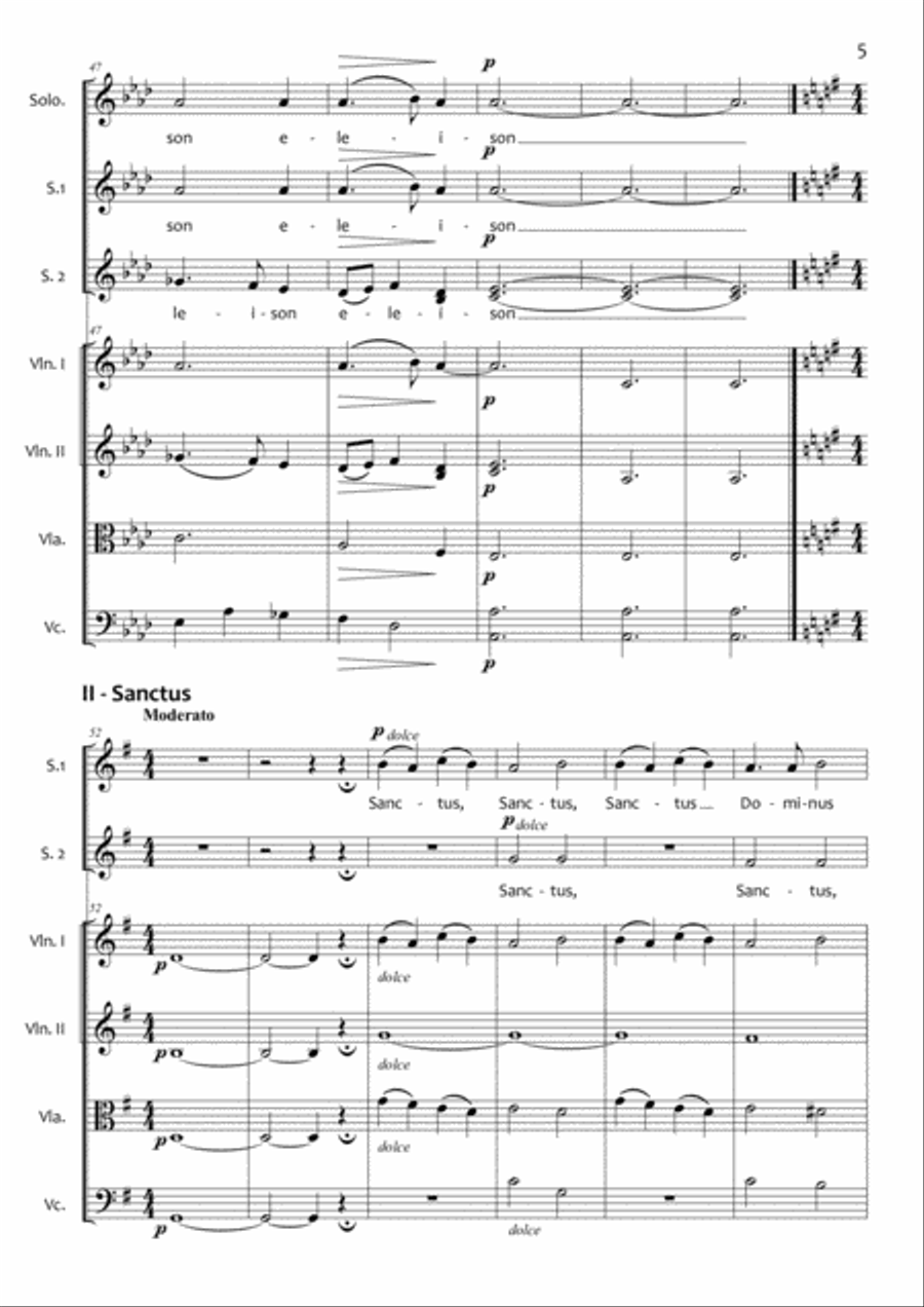 Messe Basse - G.Fauré - Female choir - String Quartet Women's Choir scores gallery preview page 6