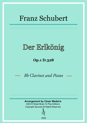 Book cover for Der Erlkönig by Schubert - Bb Clarinet and Piano (Full Score and Parts)