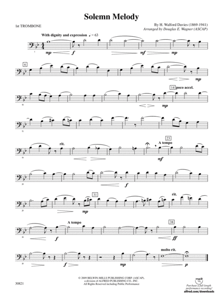 Solemn Melody: 1st Trombone