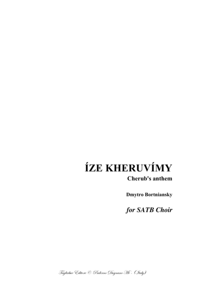 ÍZE KHERUVÍMY - Cherub's anthem - Dmytro Bortniansky - for SATB Choir image number null