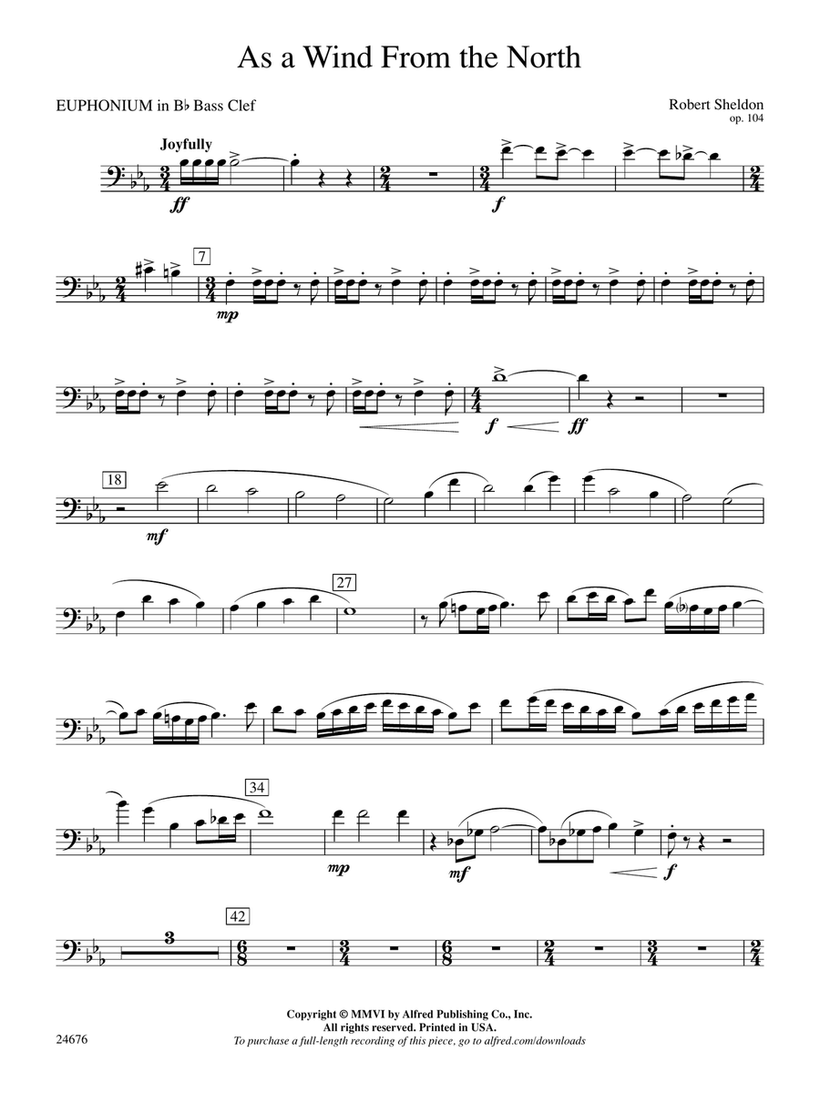 As a Wind from the North: (World Part) B-flat Baritone B.C.