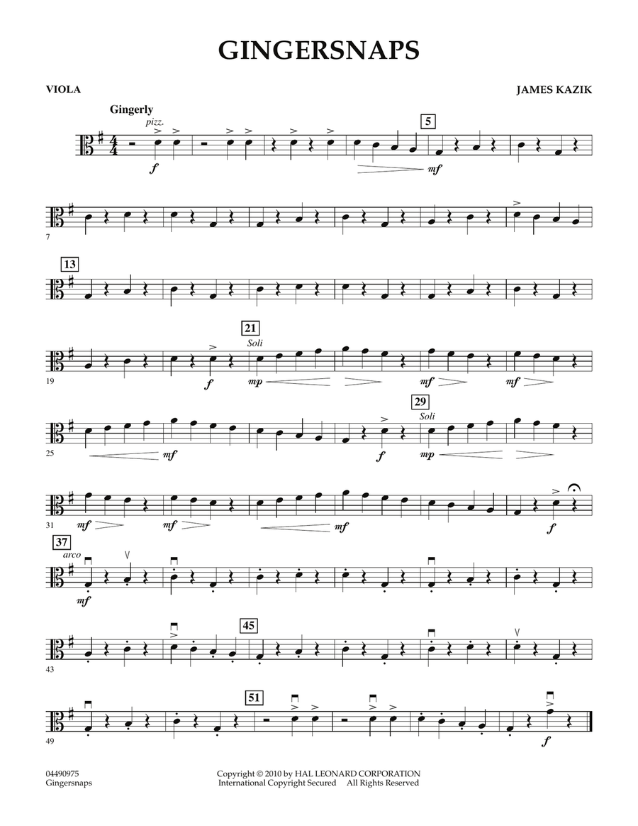 Gingersnaps - Viola Orchestra scores gallery preview page 1