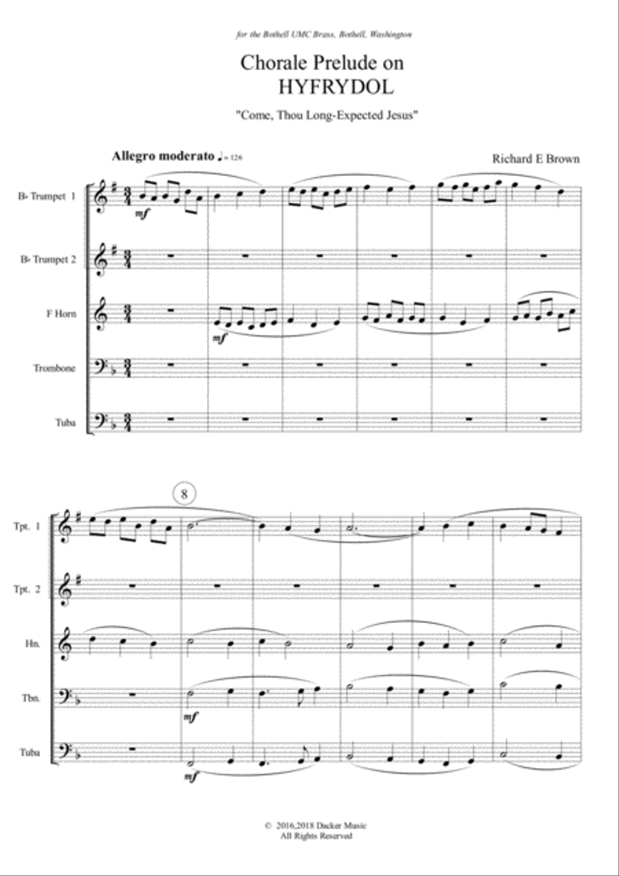 Chorale Prelude on Hyfrydol - Brass Quintet Brass Quintet scores gallery preview page 3