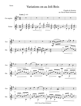 Variations on au Joli Bois for cor anglais and guitar