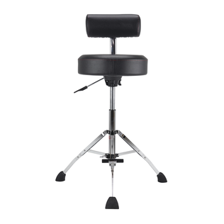 Gibraltar 9608HRTB Tall Hydraulic 15“ Round Stool with Backrest and Footrest