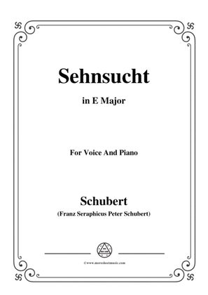 Book cover for Schubert-Sehnsucht,in E Major,Op.8,No.2,for Voice and Piano