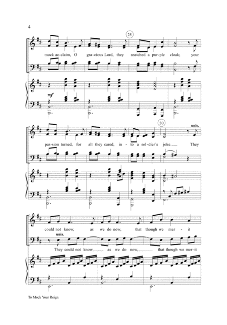 To Mock Your Reign 4-Part scores gallery preview page 4