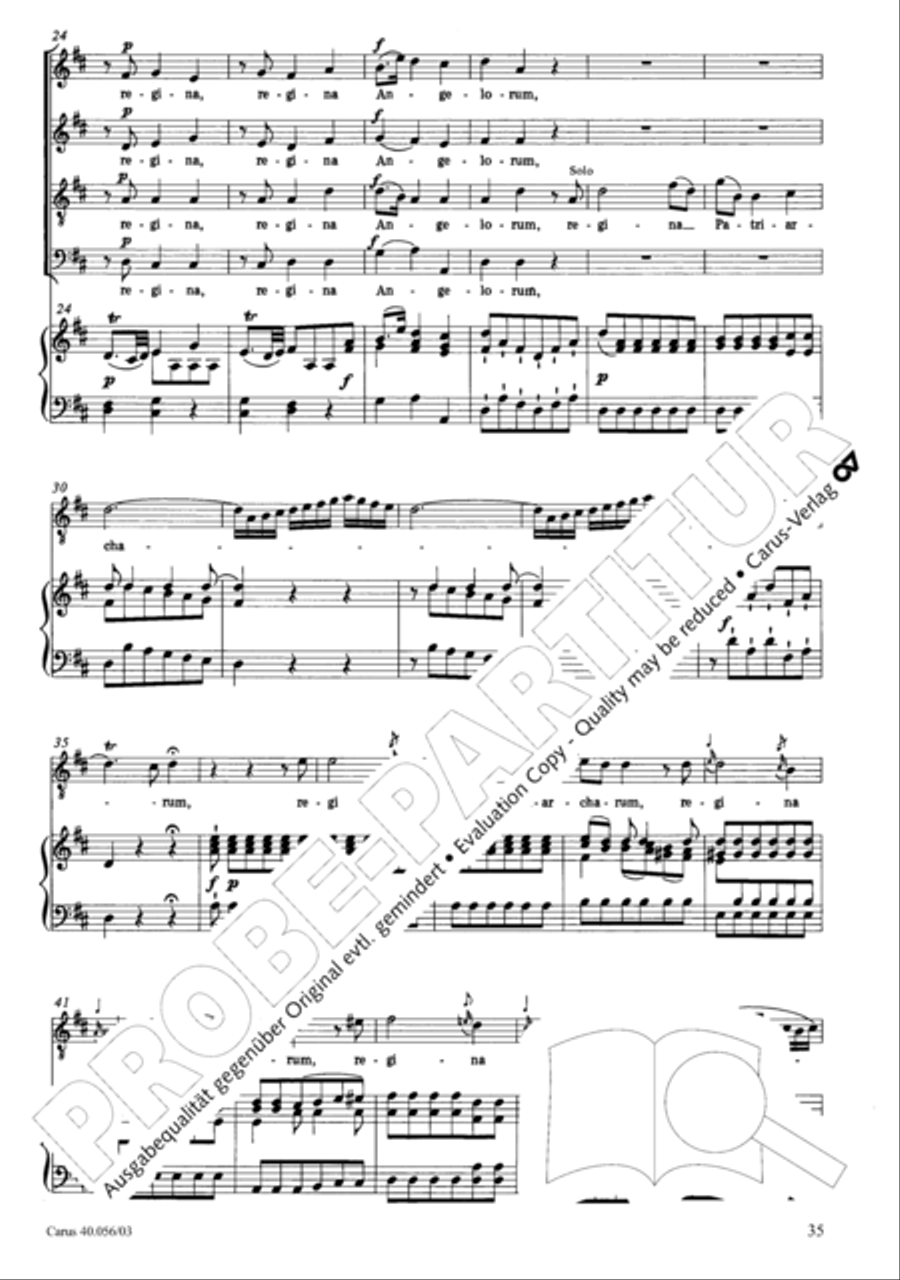 Litaniae Lauretanae B.M.V. in D 4-Part scores gallery preview page 36