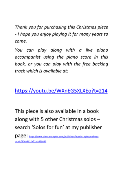 Joy To The World for trombone solo or euphonium solo - with FREE BACKING TRACK and piano play along image number null