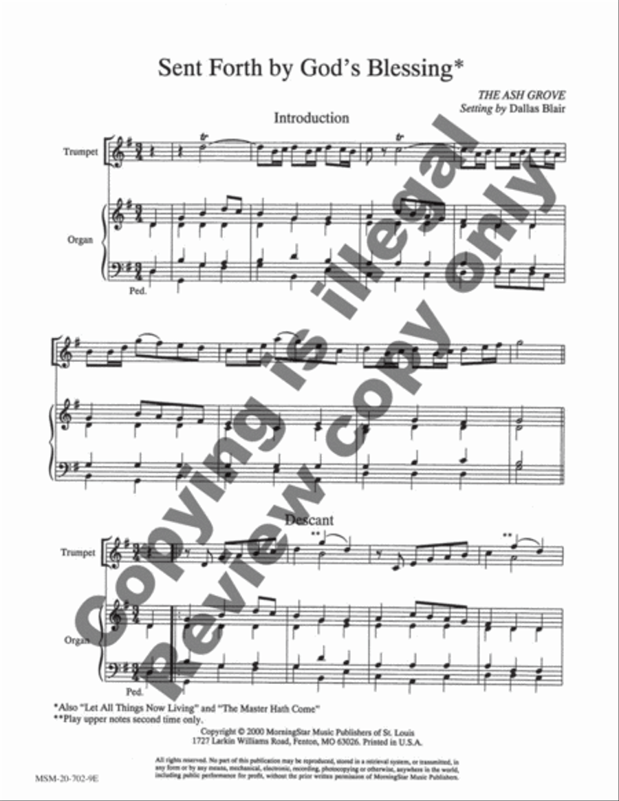 Hymn Introductions and Descants for Trumpet and Organ, Set 2 Trumpet scores gallery preview page 9