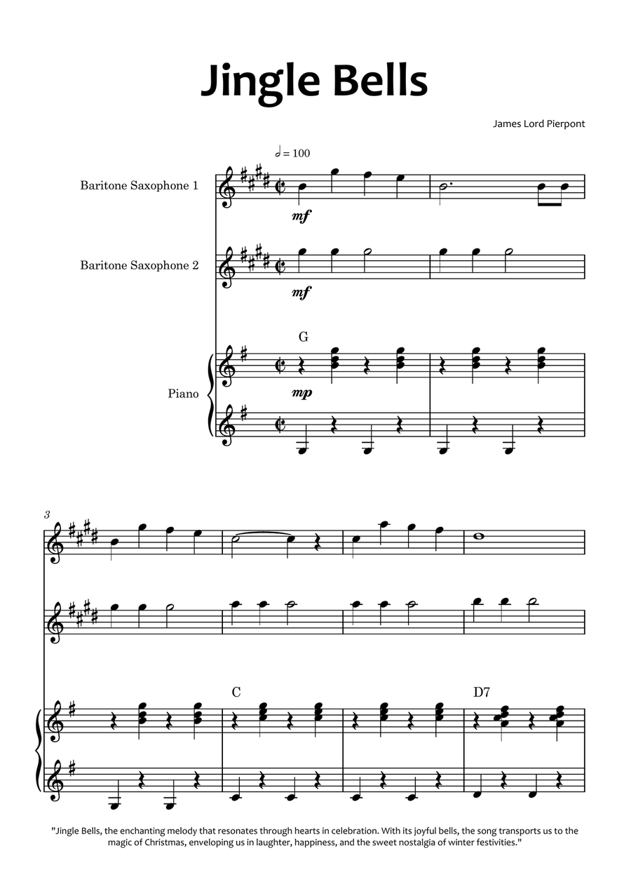 Jingle Bells Woodwind Duet scores gallery preview page 1