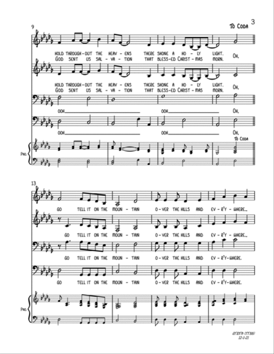 Go Tell It On The Mountain (TTBB A Cappella) TTBB scores gallery preview page 3