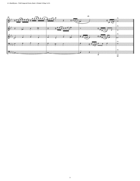 Prelude 12 from Well-Tempered Clavier, Book 1 (Conical Brass Quintet) image number null