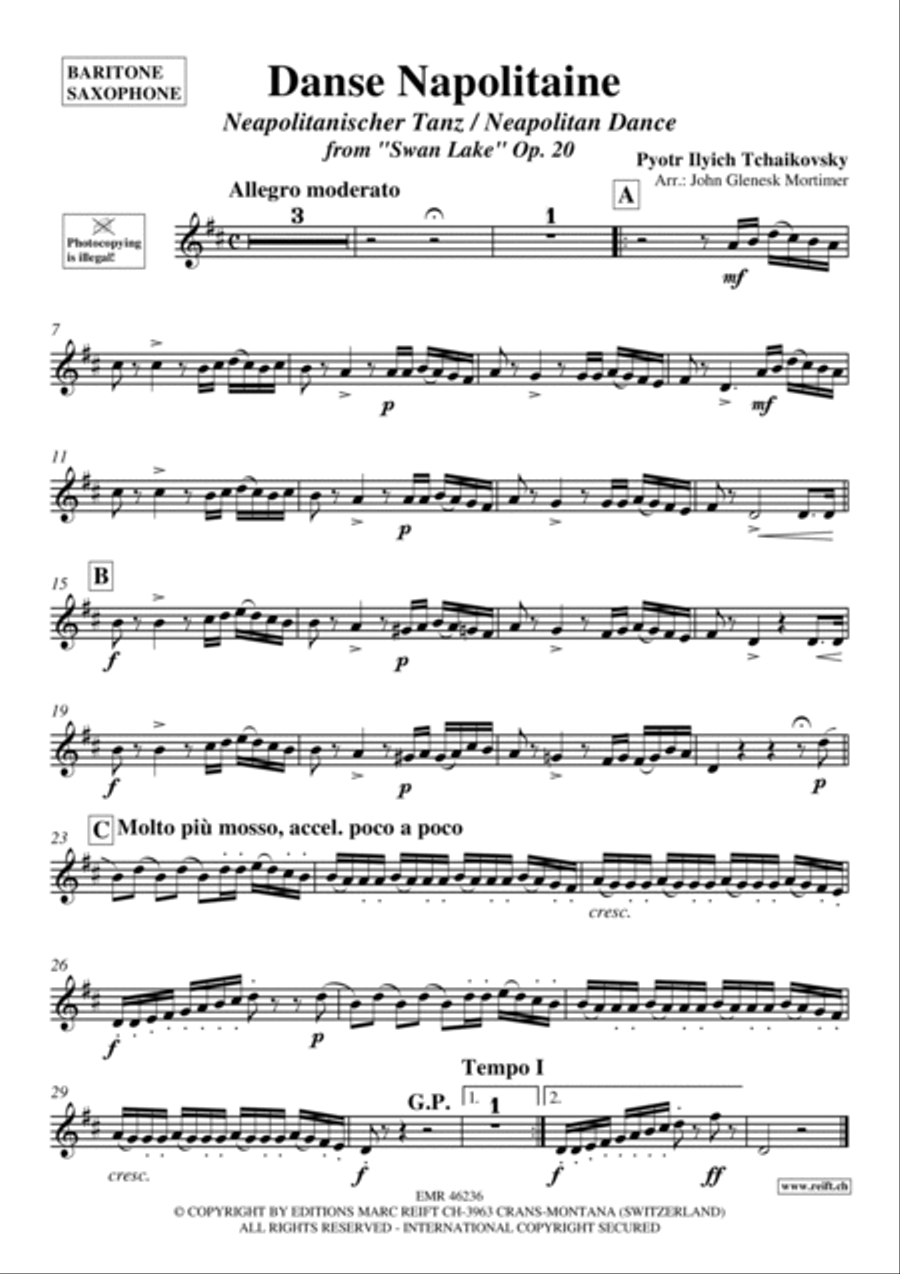 Danse Napolitaine Baritone Saxophone scores gallery preview page 2